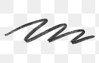 Black squiggle png sticker, transparent background