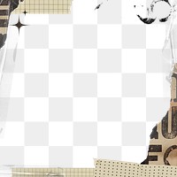 Aesthetic frame png ripped paper sticker, transparent background