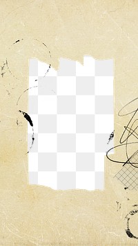 Beige frame png rectangle sticker, transparent background