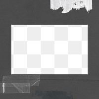 Dark gray frame png rectangle sticker, transparent background