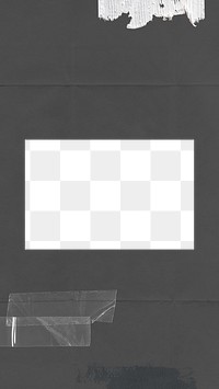 PNG gray rectangle frame sticker, transparent background