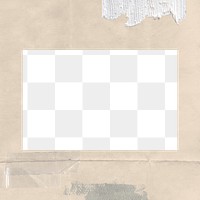 PNG beige rectangle frame sticker, transparent background