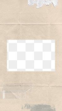 Beige frame png rectangle sticker, transparent background