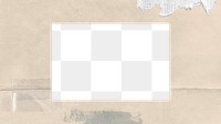 Beige frame png paper texture sticker, transparent background