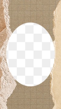 Brown frame png oval shape, transparent background