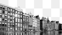 Amsterdam architecture png border, transparent background