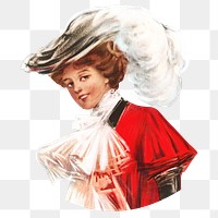 Victorian woman png sticker, transparent background