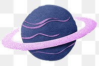 Purple Saturn png, cute galaxy graphic, transparent background