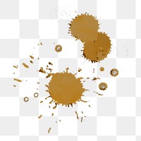Coffee drop stain png element, transparent background