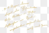 Gold handwritten calligraphy png sticker, transparent background