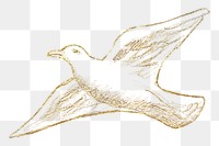 Flying dove sketch png sticker, transparent background