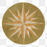 Compass medallion badge png sticker, transparent background