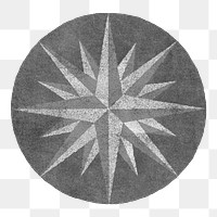 Compass medallion badge png sticker, transparent background