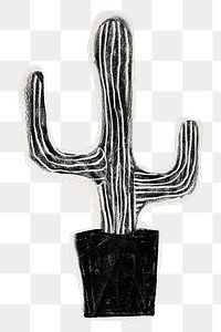 Cute cactus plant png sticker, transparent background