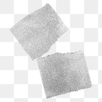 Ripped paper png black and white journal sticker, transparent background