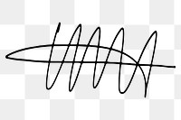 Black squiggle png doodle, transparent background