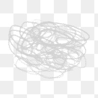 Gray squiggle png doodle, transparent background