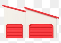 PNG 3D red factory building, element illustration, transparent background