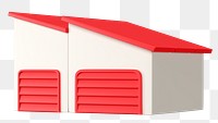 PNG 3D red factory building, element illustration, transparent background