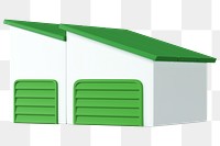 PNG 3D green factory building, element illustration, transparent background