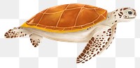 Sea turtle png sticker, animal illustration, transparent background