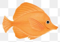 Orange fish png sticker, animal illustration, transparent background