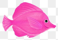 Pink fish png sticker, animal illustration, transparent background