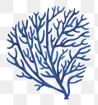 Dark blue coral png sticker, nature illustration, transparent background