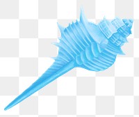 Blue murex shell png sticker illustration, transparent background