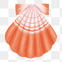 Scallop shell png sticker illustration, transparent background