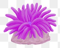 Purple coral png sticker, animal illustration, transparent background