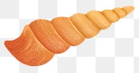 Orange auger shell png sticker illustration, transparent background