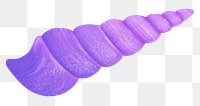 Purple auger shell png sticker illustration, transparent background