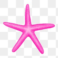 Pink starfish png sticker, animal illustration, transparent background