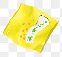 Used chips bag png sticker, trash pollution illustration, transparent background