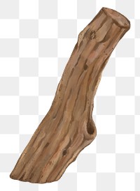 Wooden log png sticker, nature illustration, transparent background