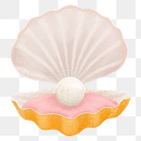 Pearl shell png sticker illustration, transparent background