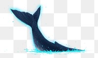 Whale tail png sticker, animal illustration, transparent background