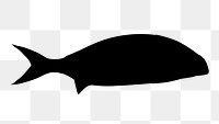 Fish silhouette png sticker, animal illustration, transparent background
