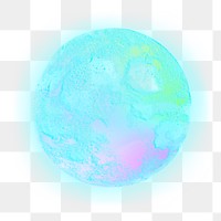 Aesthetic neon earth png sticker illustration, transparent background