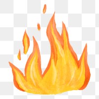 Fire flames png sticker illustration, transparent background