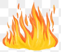 Fire flames png sticker illustration, transparent background