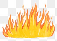 Fire flames png sticker illustration, transparent background