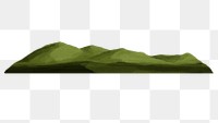 Green hills border png sticker, transparent background