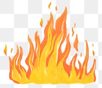 Fire flames png sticker illustration, transparent background