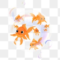 Goldfish png sticker, animal illustration, transparent background