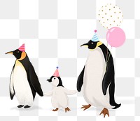 Penguin party png sticker, animal illustration, transparent background