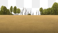 Nature field border png sticker, transparent background