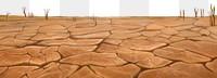 Cracked dry soil border png sticker, transparent background