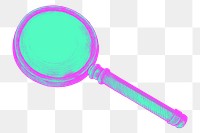 Magnifying glass png green & pink, transparent background